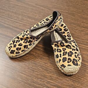 Tory Burch calfskin espadrille flats size 6 **please read description**
